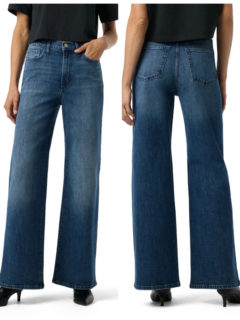 Joe’s The Mia Wide‑Leg Denim Jeans 32 High Rise Dark Wash Y2K Minimalist